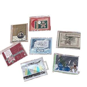 Handmade Christmas Greeting Card Set With Festive Winter Designs